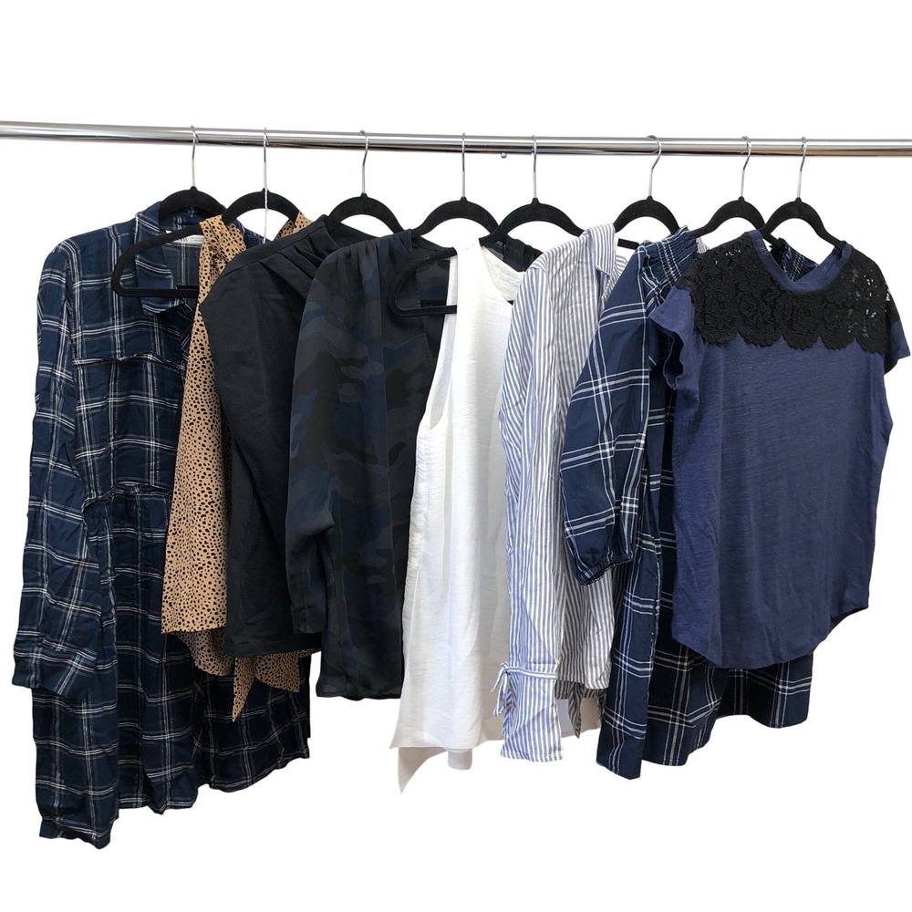 Women Mixed Brand Top Dress Lot 8pc Size M Zara Banana Republic Abercrombie Navy